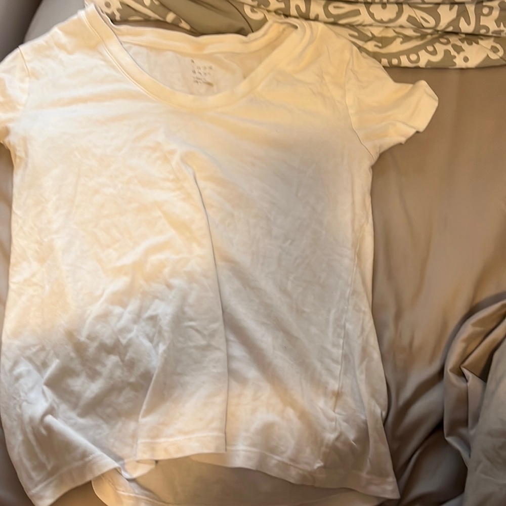 White scoop neck target t-shirt.